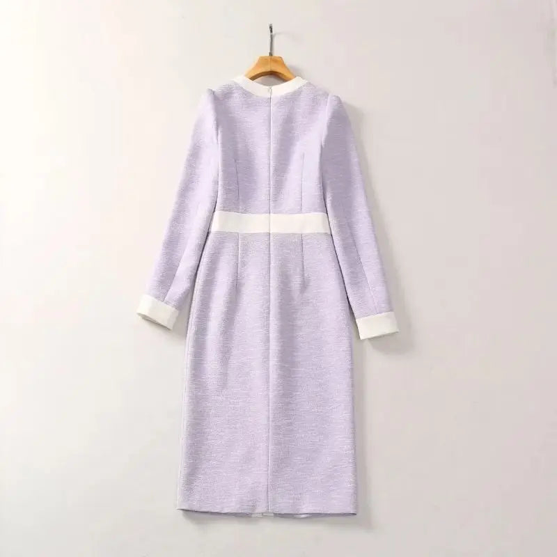 Princess Kate Dress 2023 High Quality Autumn Women O Neck Long Sleeves Patch Work Elegant Dresses Vestidos NP2021C