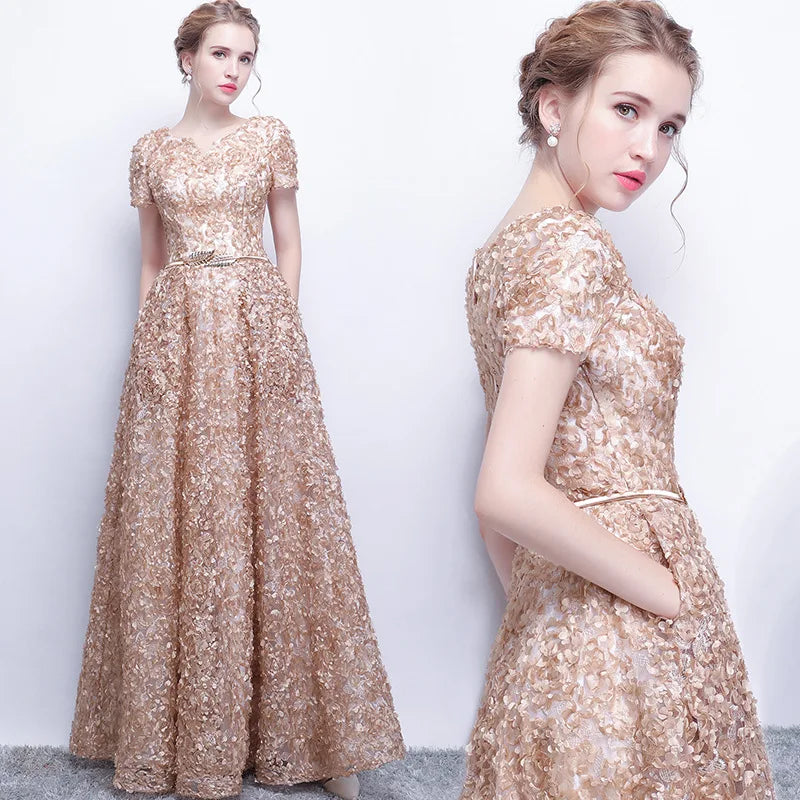 2025 New Women's High-quality Luxury Sequin Banquet Host Noble and Elegant Long Dress Dress Dignified and Atmospheric Dress