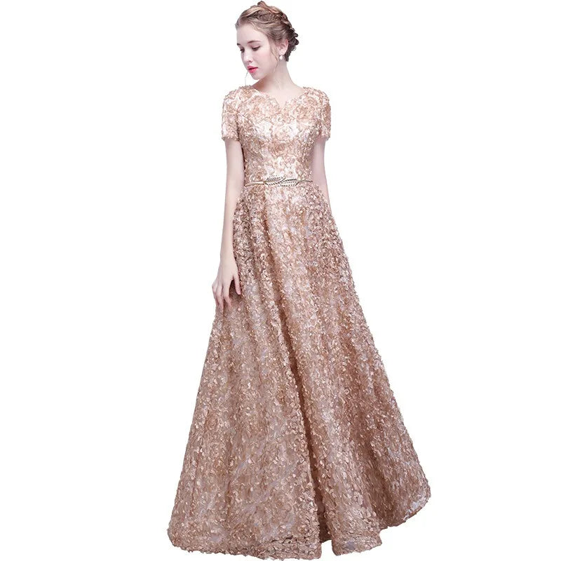 2025 New Women's High-quality Luxury Sequin Banquet Host Noble and Elegant Long Dress Dress Dignified and Atmospheric Dress