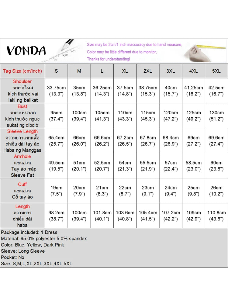 2025 Autumn Knee Length Dress Women Elegant Sundress Casual Solid Stand Collar Bownot Vestido Long Sleeve Robes Plus Size VONDA