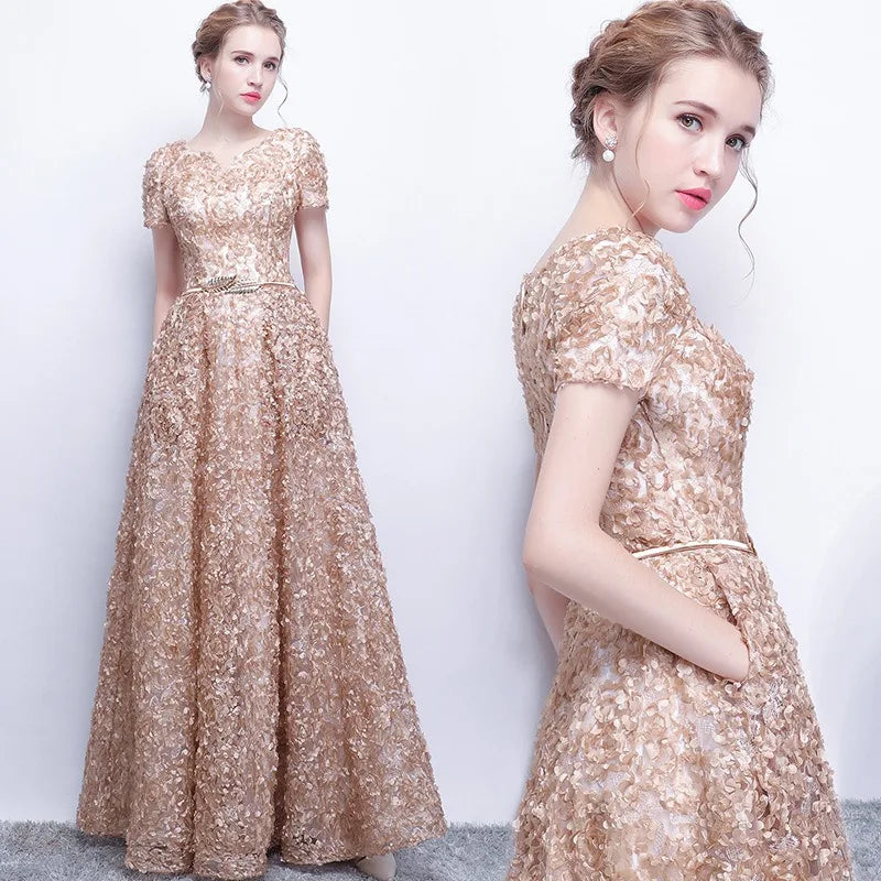 2025 New Women's High-quality Luxury Sequin Banquet Host Noble and Elegant Long Dress Dress Dignified and Atmospheric Dress