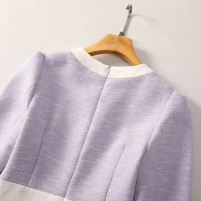 Princess Kate Dress 2023 High Quality Autumn Women O Neck Long Sleeves Patch Work Elegant Dresses Vestidos NP2021C