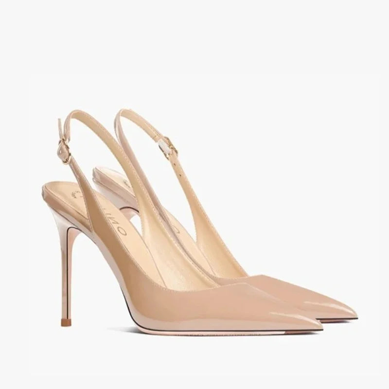 Sexy Ultra-high Heels Pointed Sandals Elegant Summer Patent Leather Suspender High Heels Trendy Dress Banquet Women's Shoes